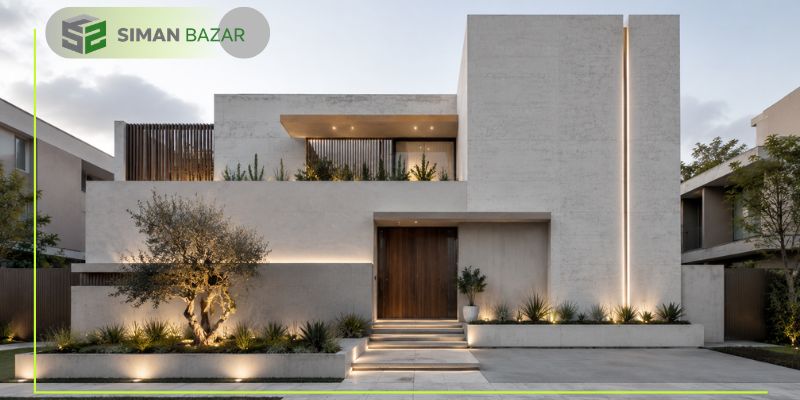 نمای سیمان سفید 3