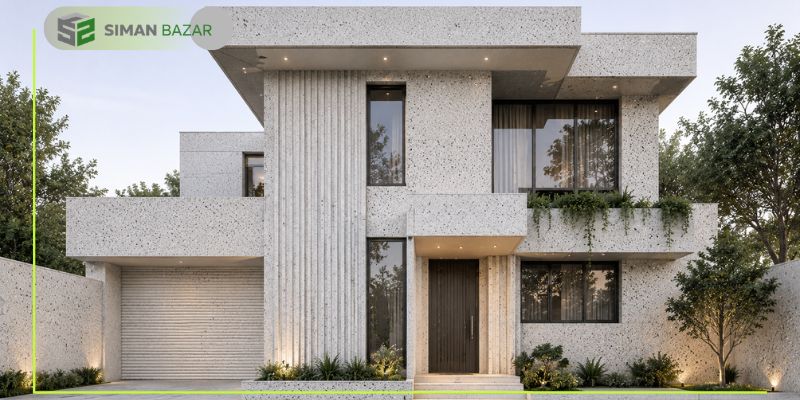 نمای سیمان سفید شسته