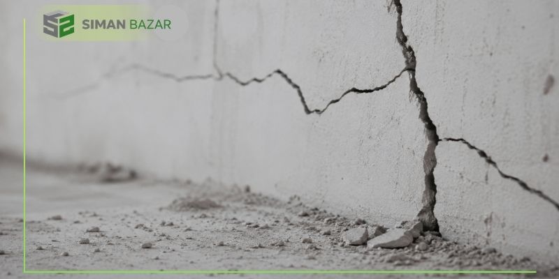 ترک خوردن سیمان سفید و پودر سنگ