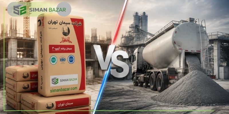 تفاوت قیمت سیمان پاکتی و فله‌ای تهران