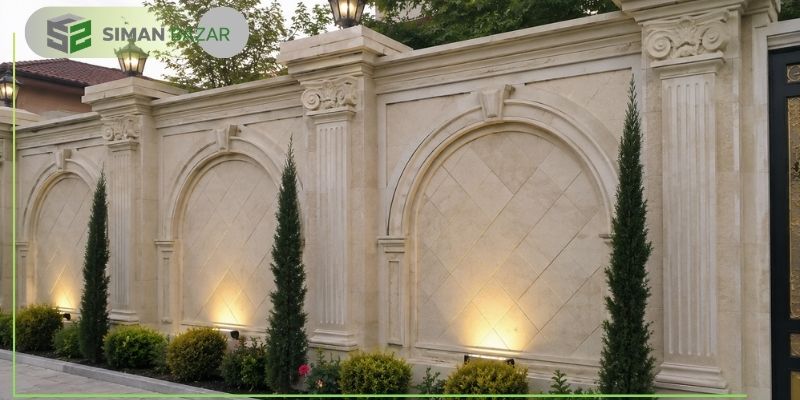 طراحی دیوار حیاط به سبک رومی
