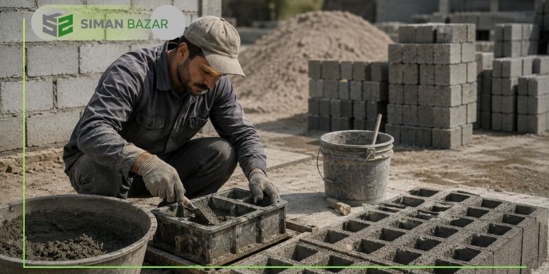 منظور از مصرف سیمان در دیوارچینی بلوک سیمانی چیست؟